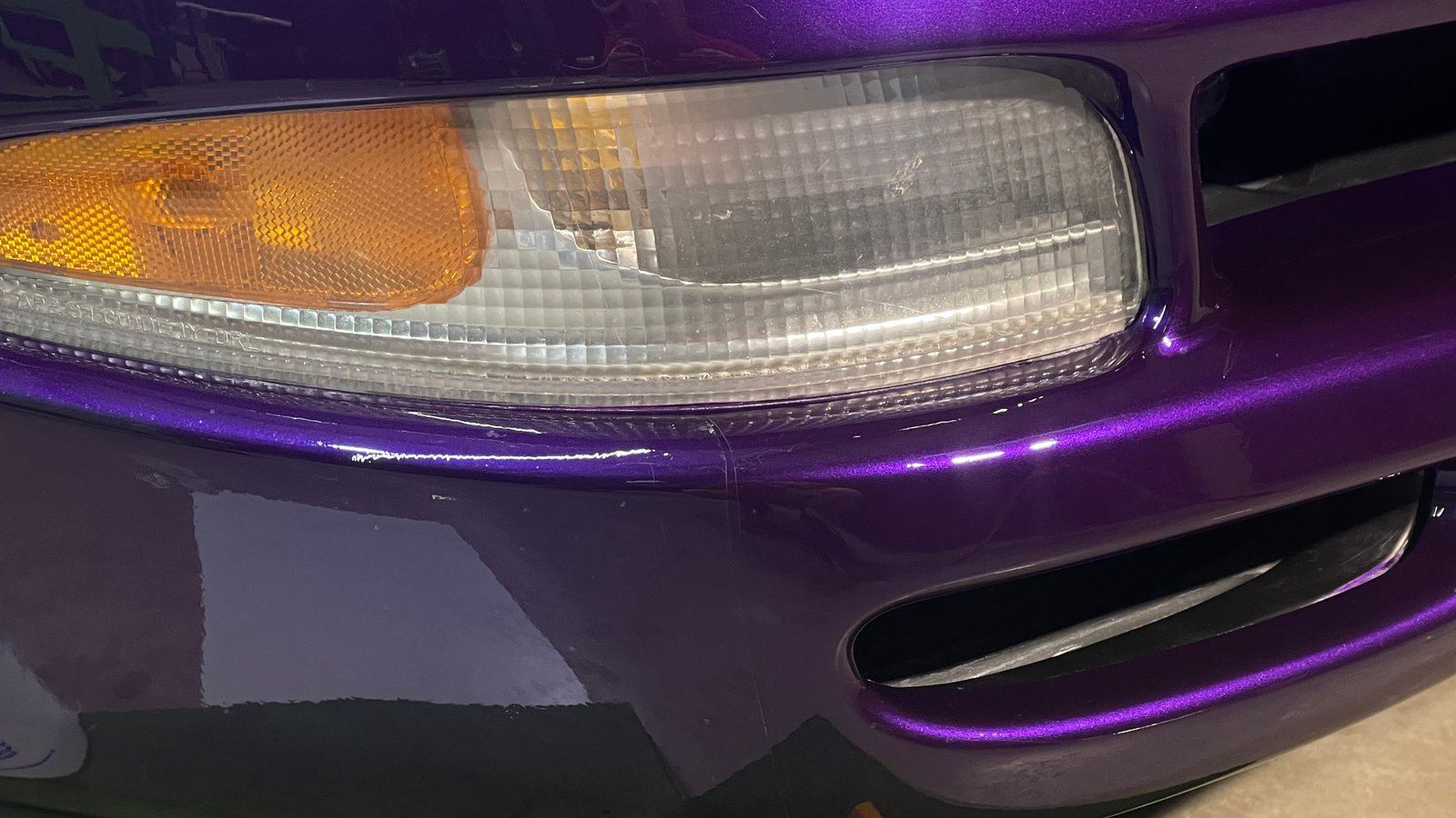 Close-up detail of PPF edge work and professional installation